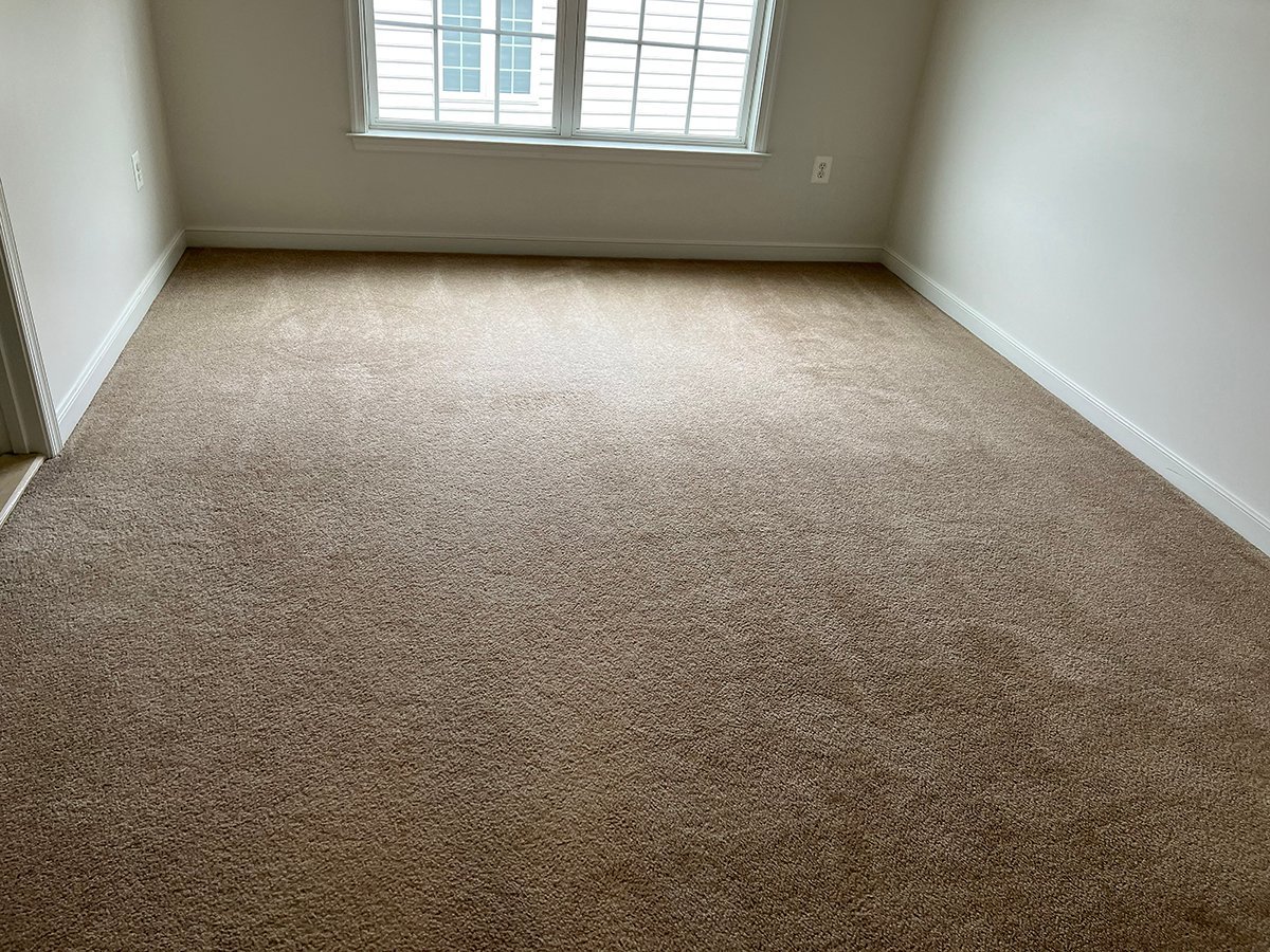 Soiled carpet in a Northern Virginia home before carpet cleaning