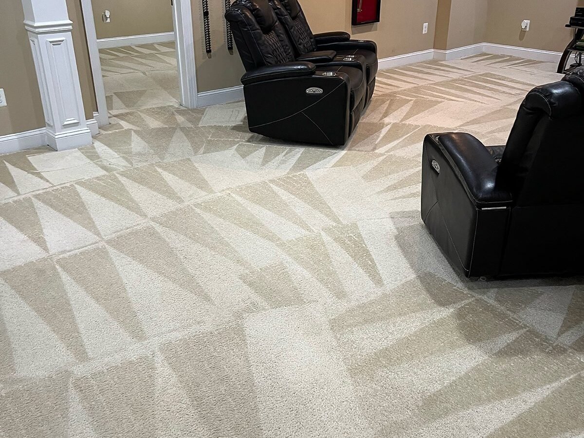 The same floor after rug cleaning by Sky Carpet Cleaners